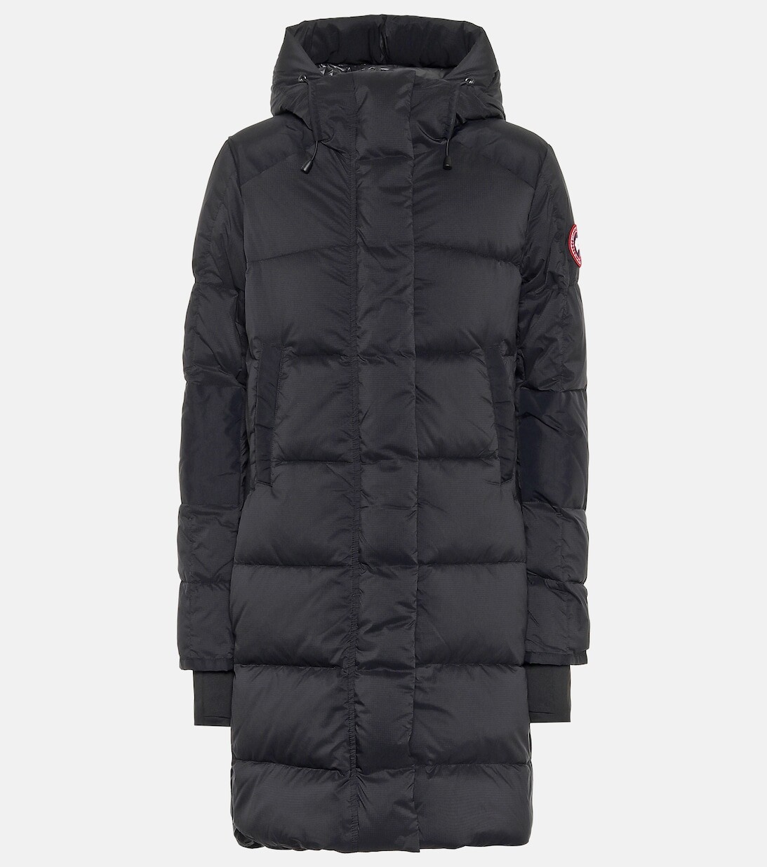 Стеганое пуховое пальто Alliston CANADA GOOSE, черный пуховик alliston packable средней длины canada goose