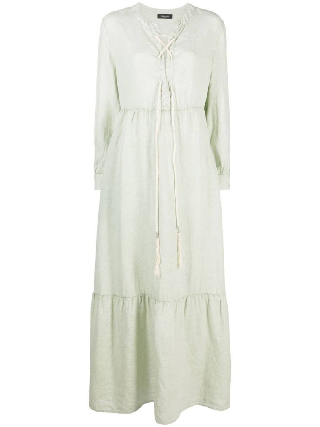 

Fabiana Filippi tie-fastened linen dress, зеленый