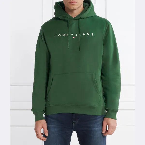 

Толстовка с линейным логотипом, расширенная толстовка обычного кроя Tommy Hilfiger, зеленый