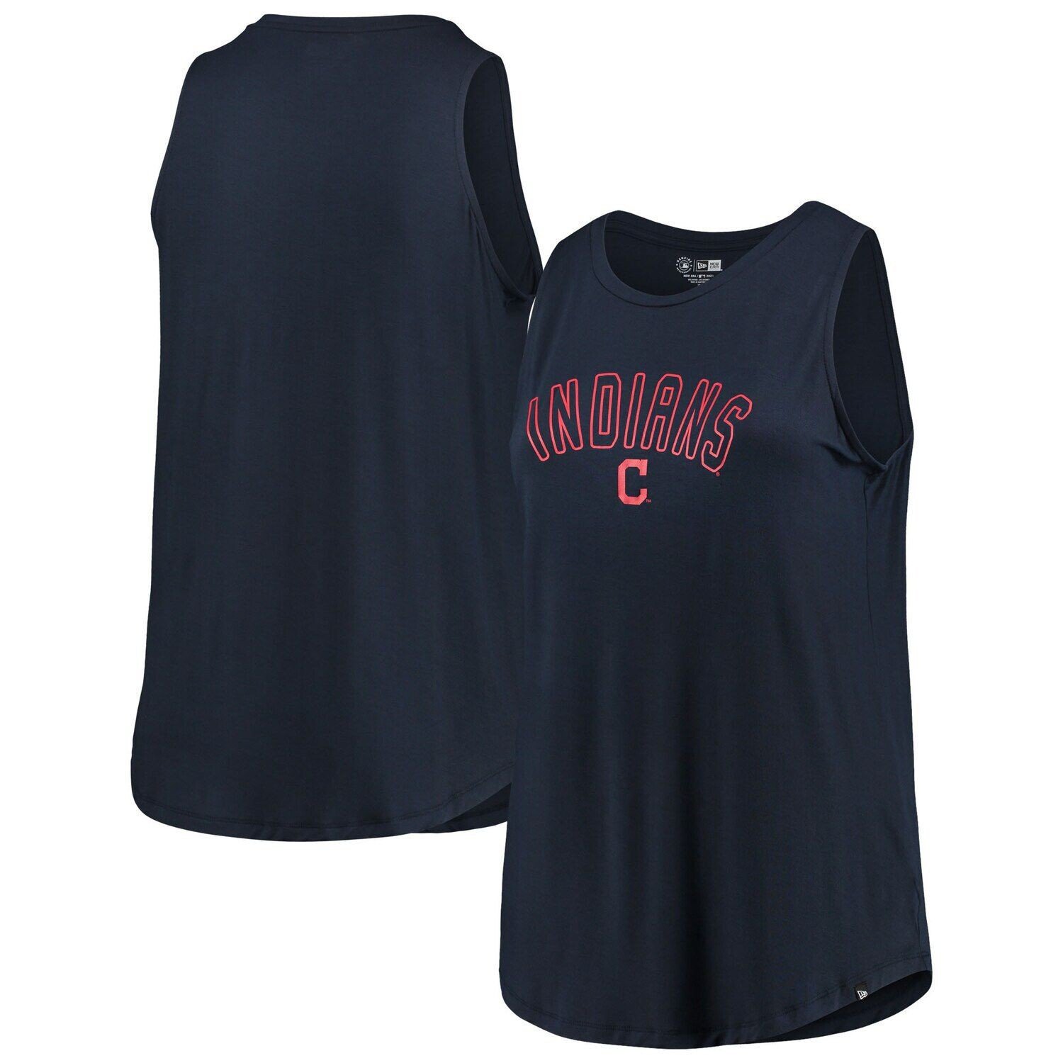

Женская темно-синяя майка больших размеров New Era Cleveland Indians New Era, Синий