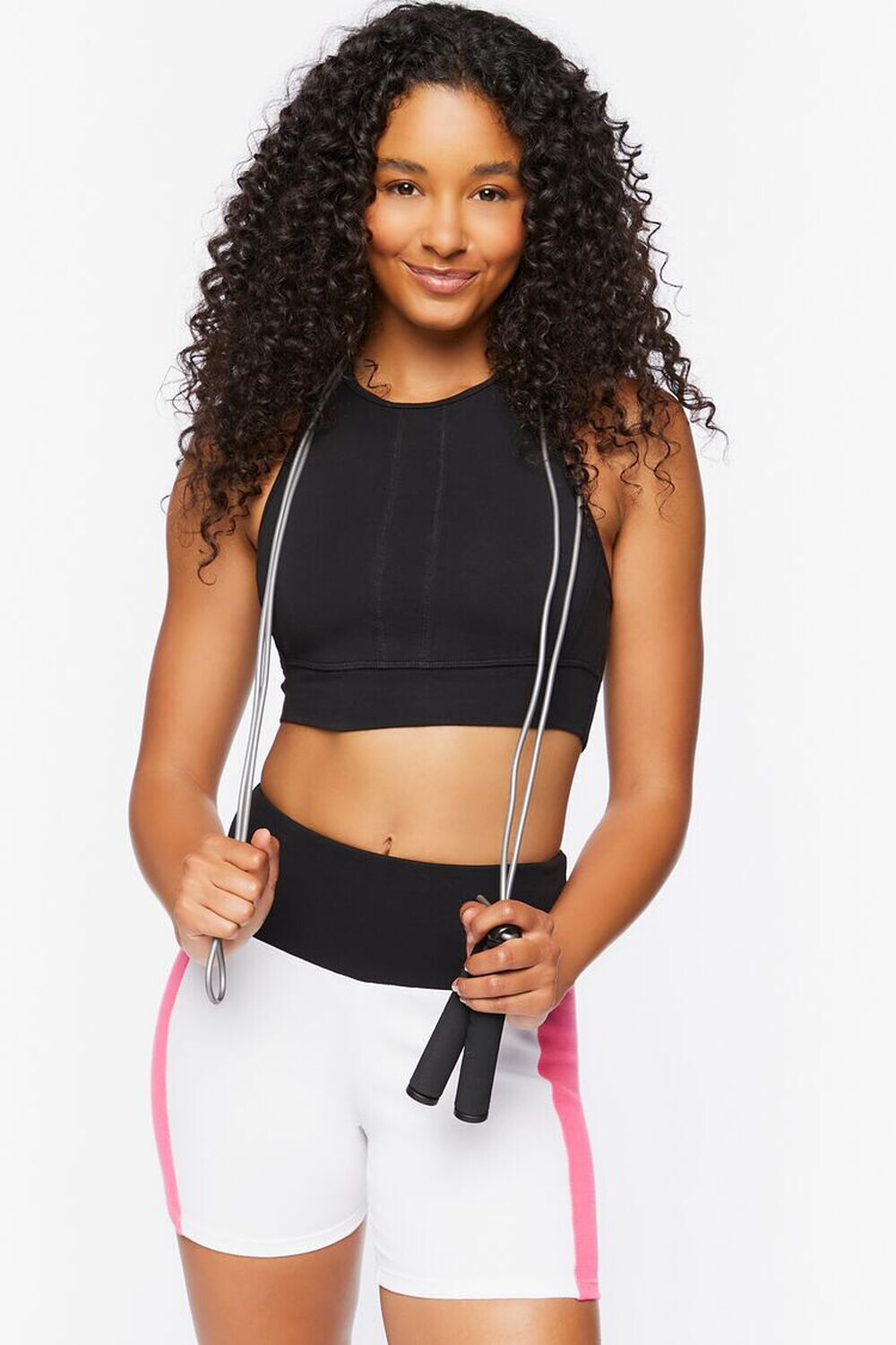 

Байкерские шорты Active с цветными блоками Forever 21, белый