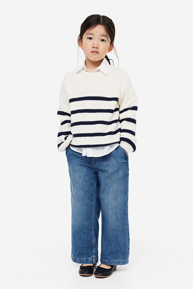 

Широкие джинсы из бумажного пакета H&M, синий