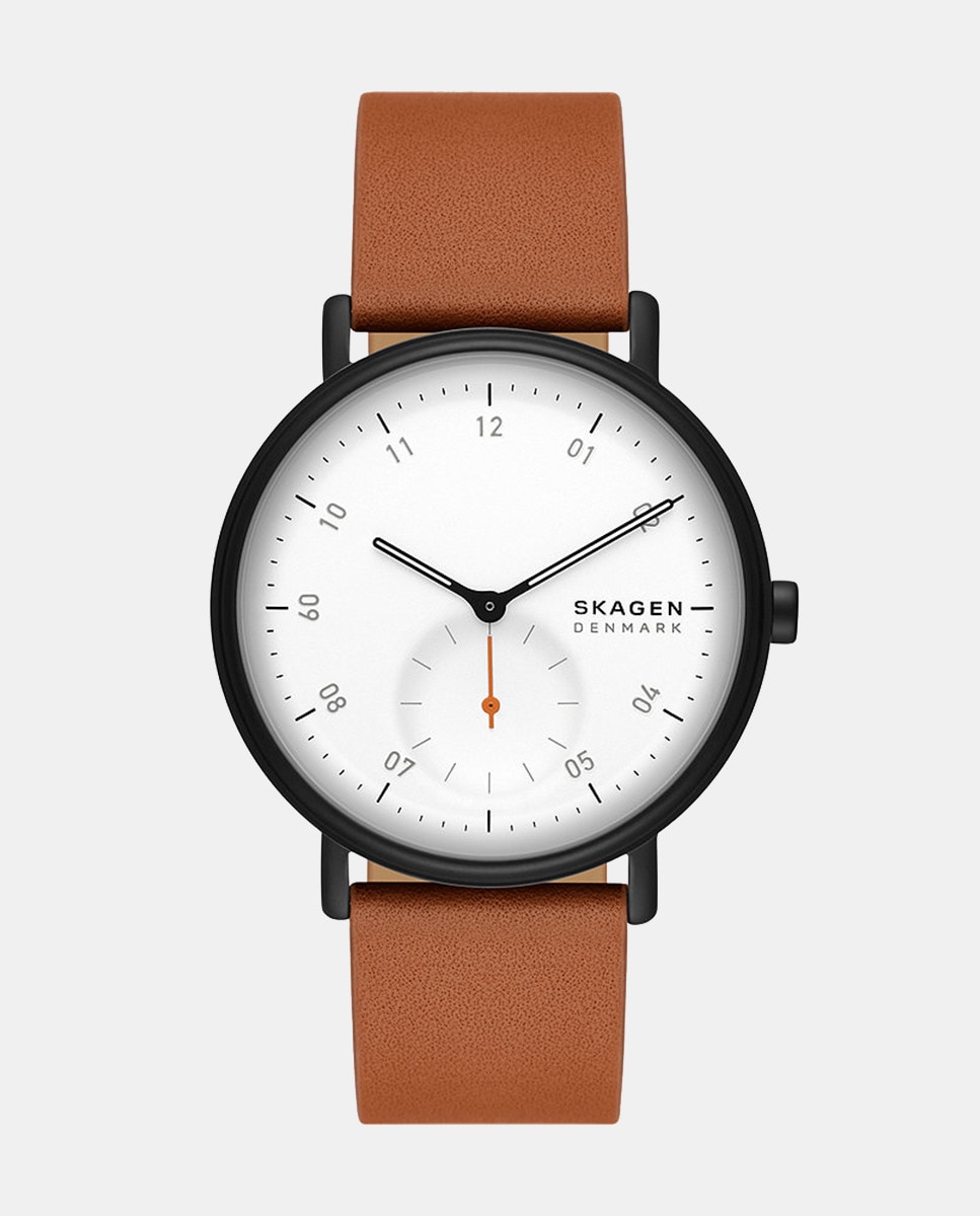 Коричневые кожаные мужские часы SKW6889 Skagen, коричневый ремешок skagen 233xsclw без логотипа
