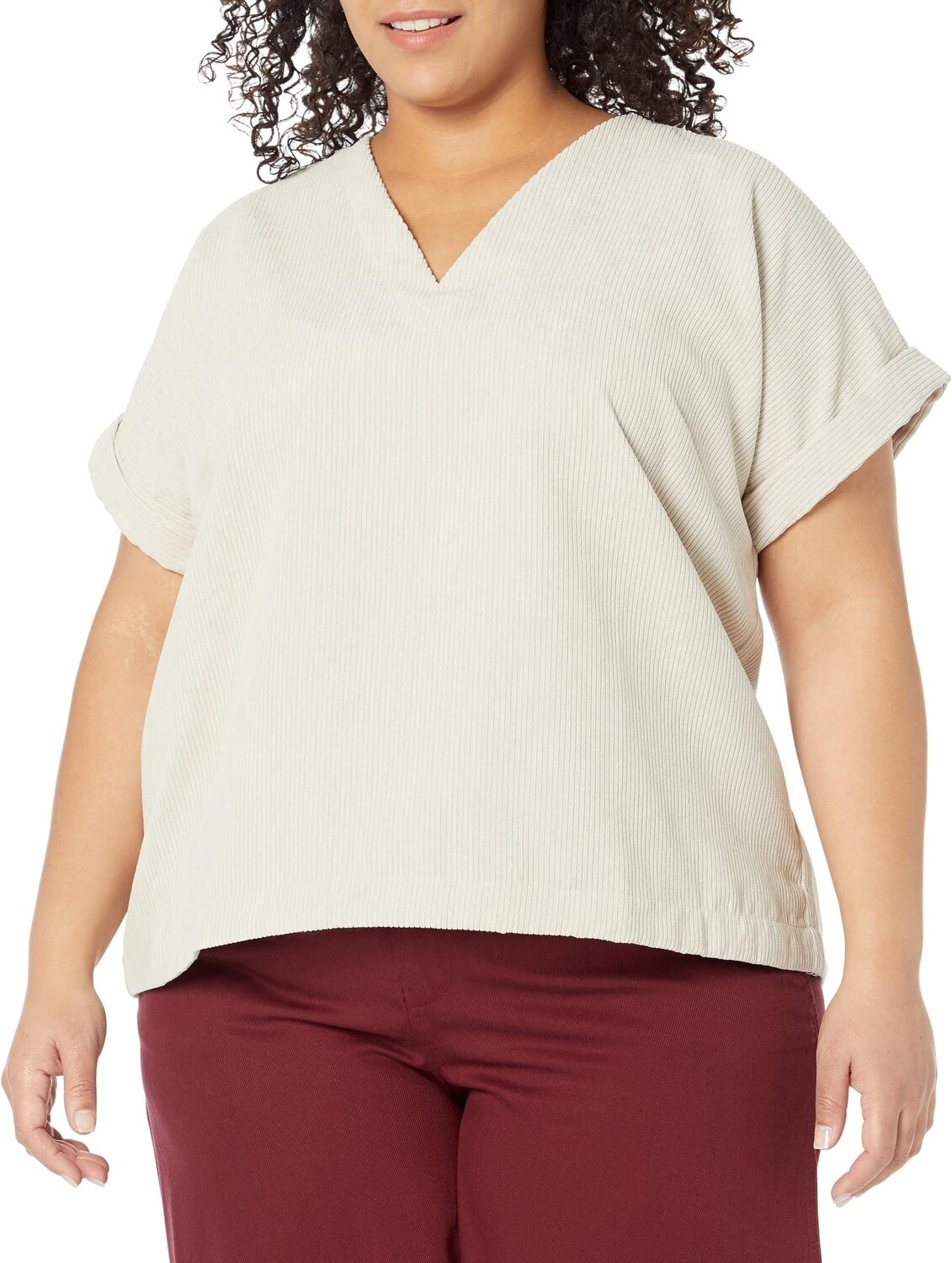 

Топ Plus Collette – драпированный вельвет Madewell, цвет Harvest Moon