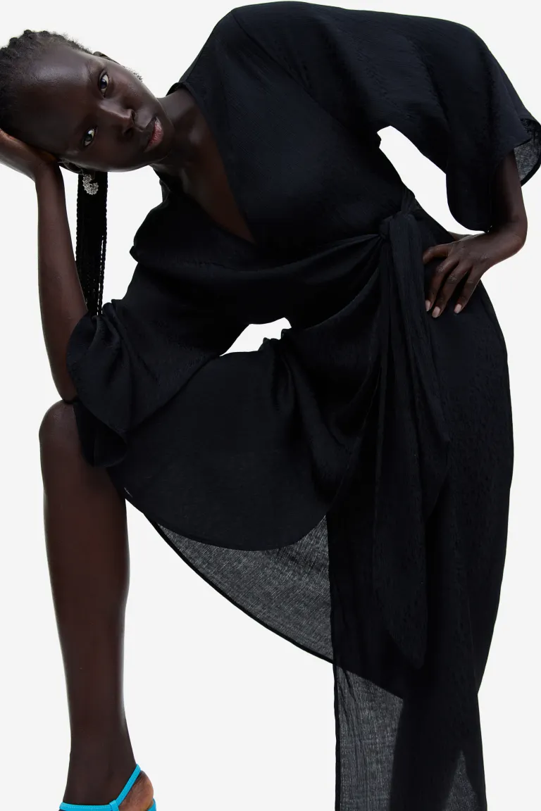 Платье из жаккардовой ткани H&M, черный
