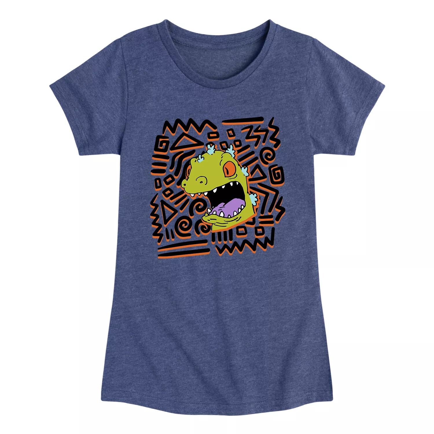 

Футболка Rugrats Reptar с рисунком водоворота для девочек 7–16 лет Nickelodeon