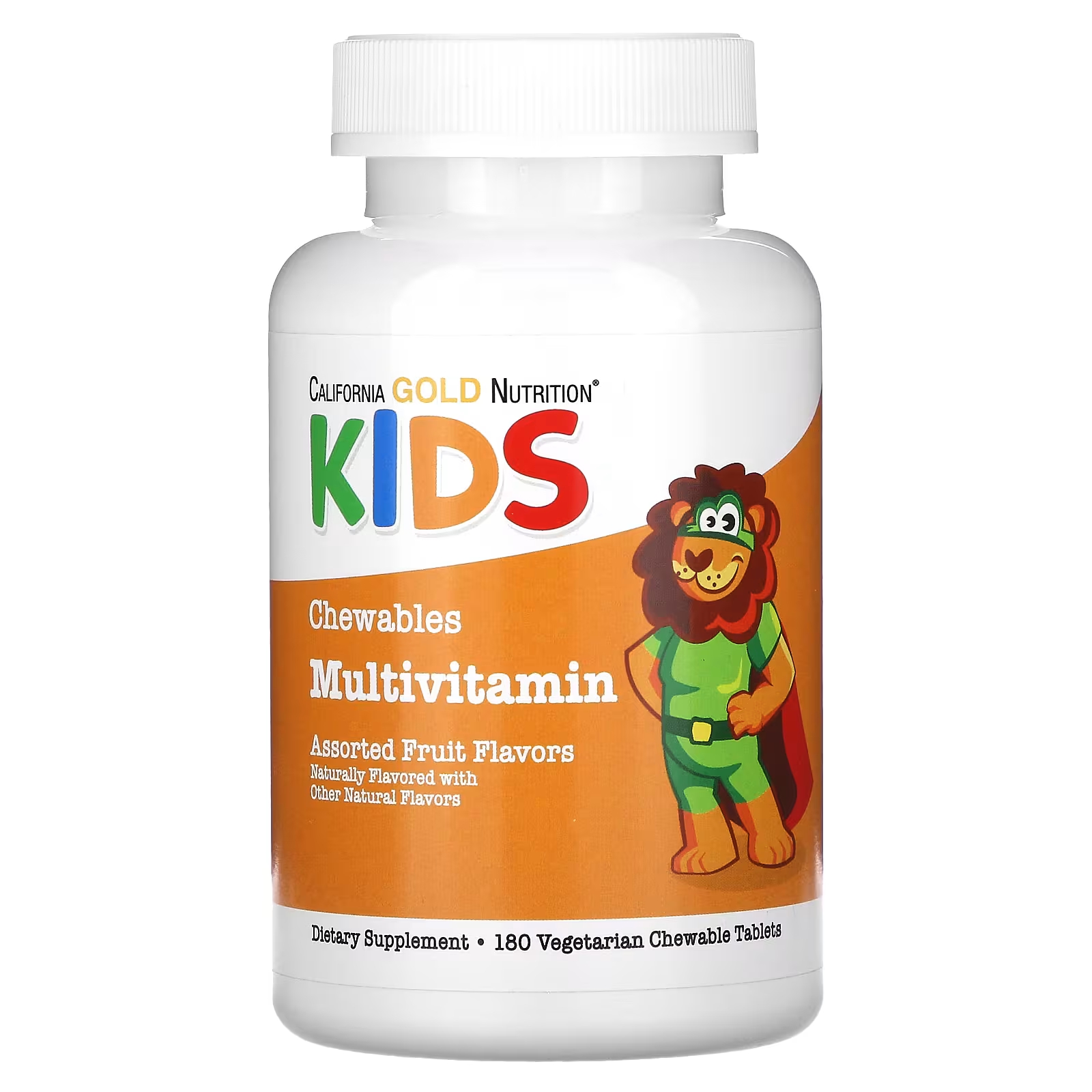 цена Жевательные мультивитамины для детей California Gold Nutrition с фруктовым вкусом, 180 вегетарианских таблеток