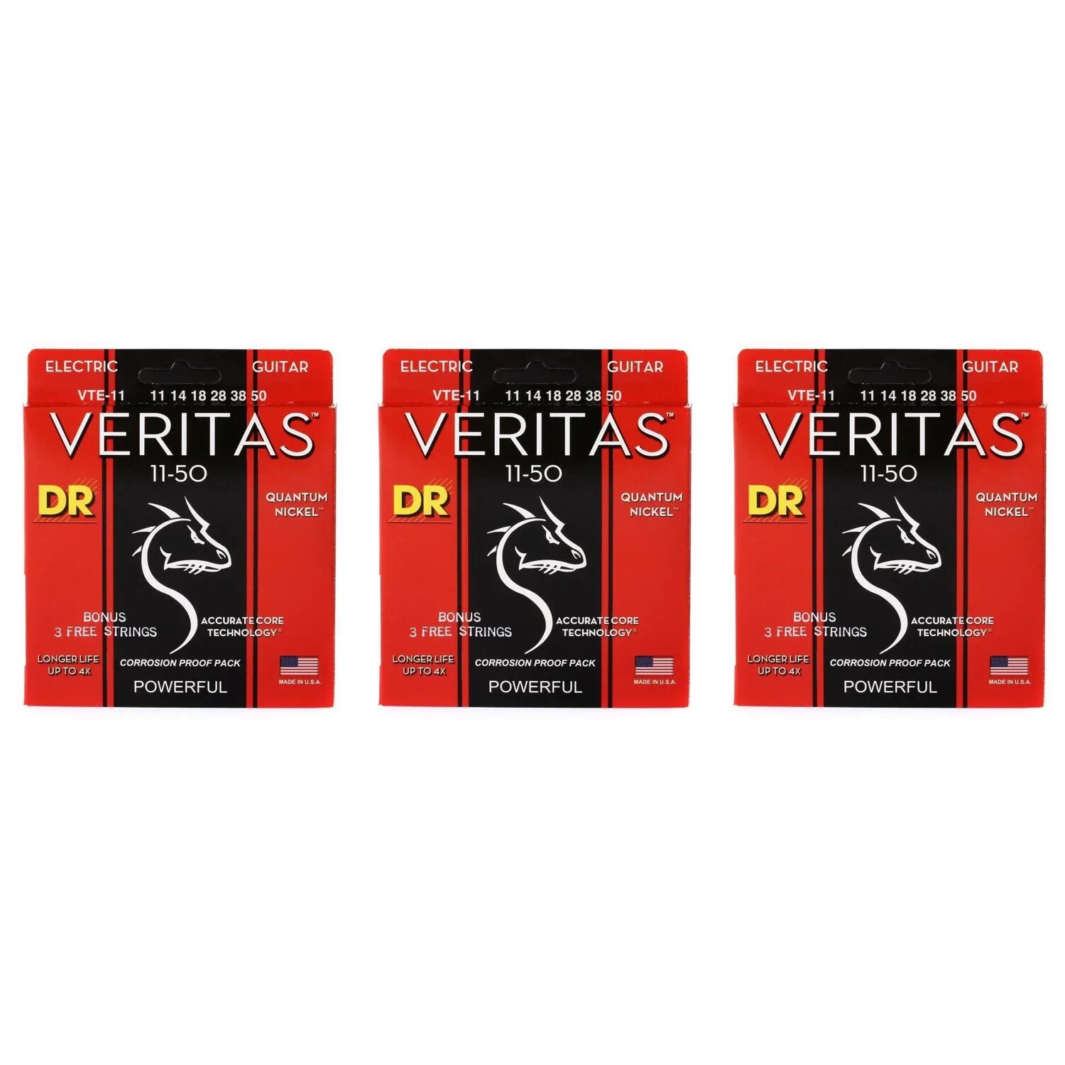 

Струны для электрогитары DR Strings VTE-11 Veritas — .011-.050 Heavy (3 шт.)