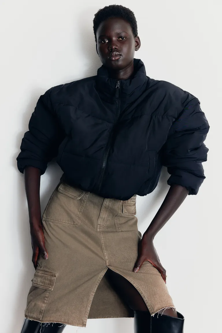 Джинсовая юбка-карго H&M, коричневый