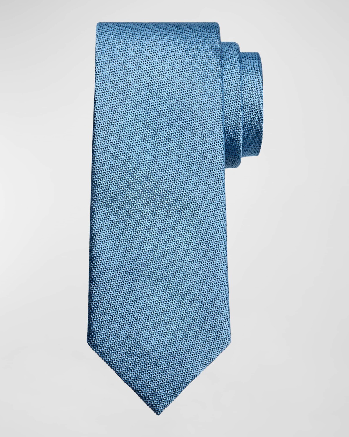 

Мужской шелковый галстук с микрошевроном Zegna, цвет Br Blu Sld
