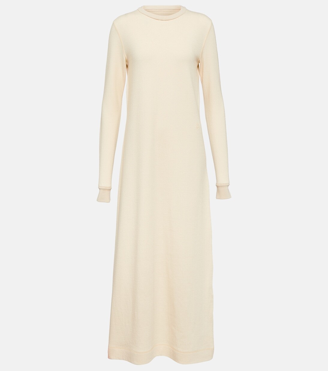

Платье миди из шерсти и хлопка Jil Sander, белый