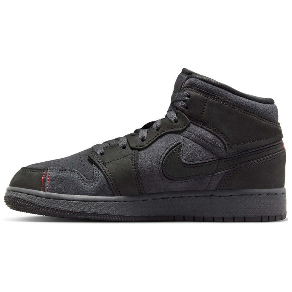 

Кроссовки Jordan 1 Mid SE Craft - Dark Smoke Red GS, черный