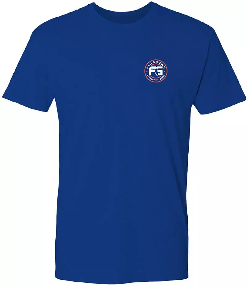 мужская футболка flogrown sunset fishing lake Мужская футболка Flogrown с омбре и гербом, синий