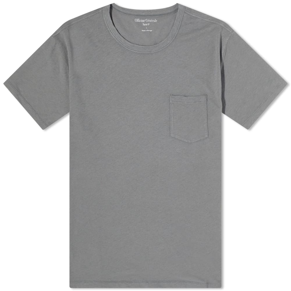 футболка dark eren shirt officine generale серый Футболка с карманами Officine Generale