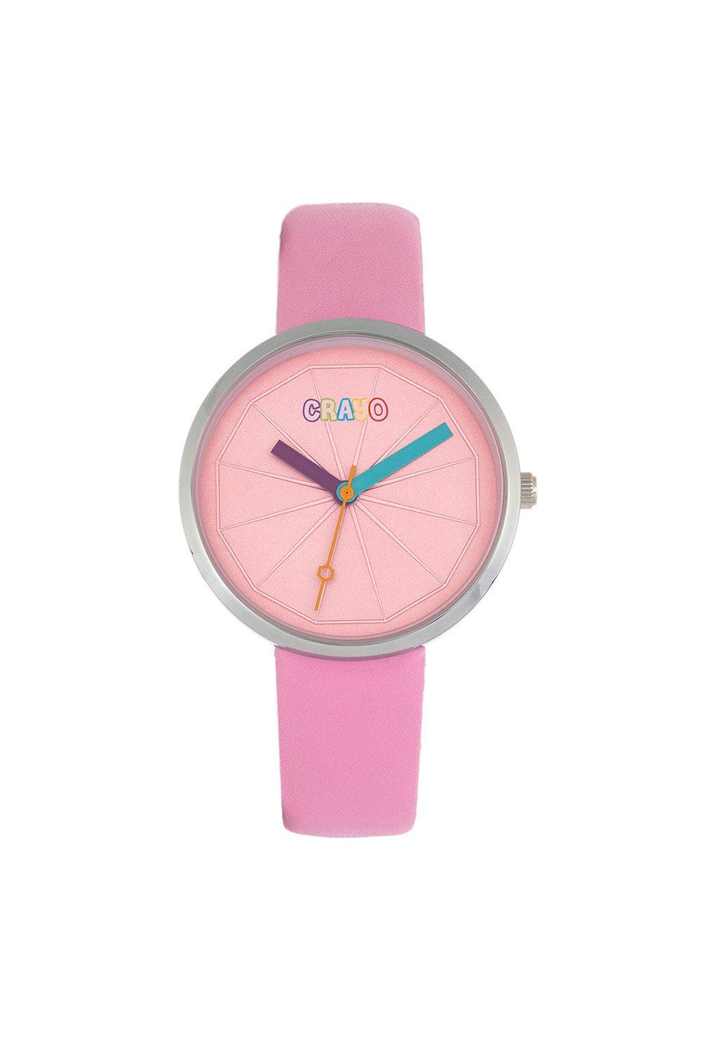 цена Метрические часы унисекс Crayo, розовый