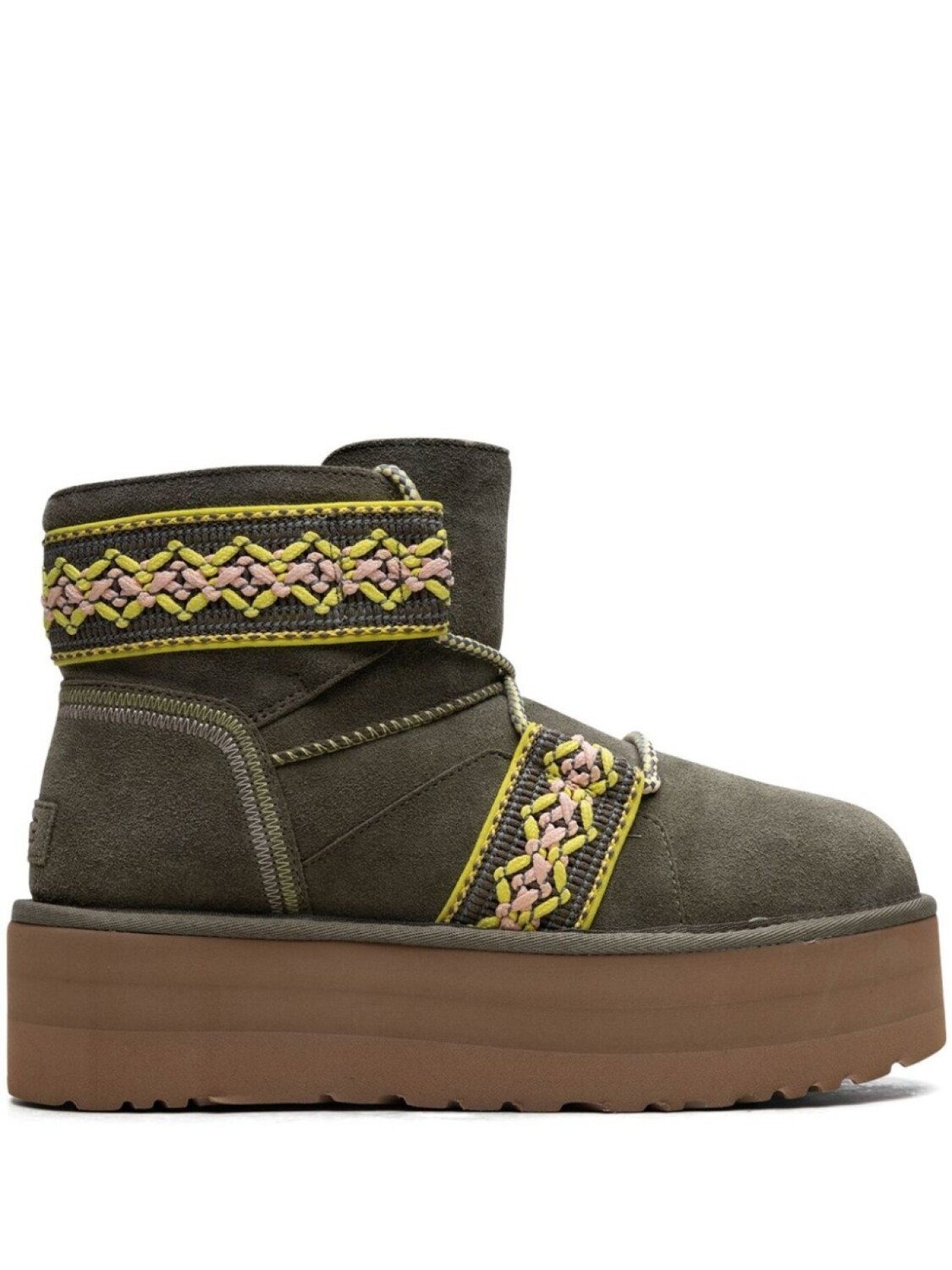 

UGG угги Classic Mini II Braid Platform, зеленый