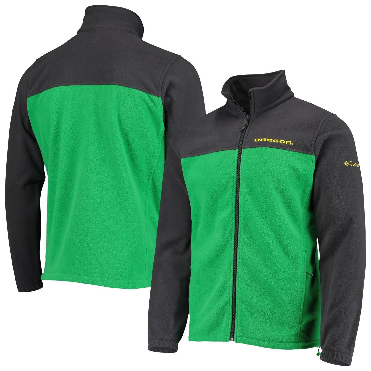 Мужская флисовая куртка Columbia Charcoal/Green Oregon Ducks Team Flanker I...