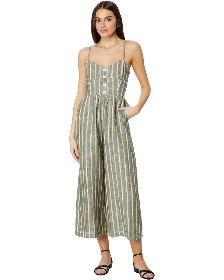 

Платье Madewell Sleeveless Wide-Leg Jumpsuit in 100% Linen, цвет Desert Olive Stripe