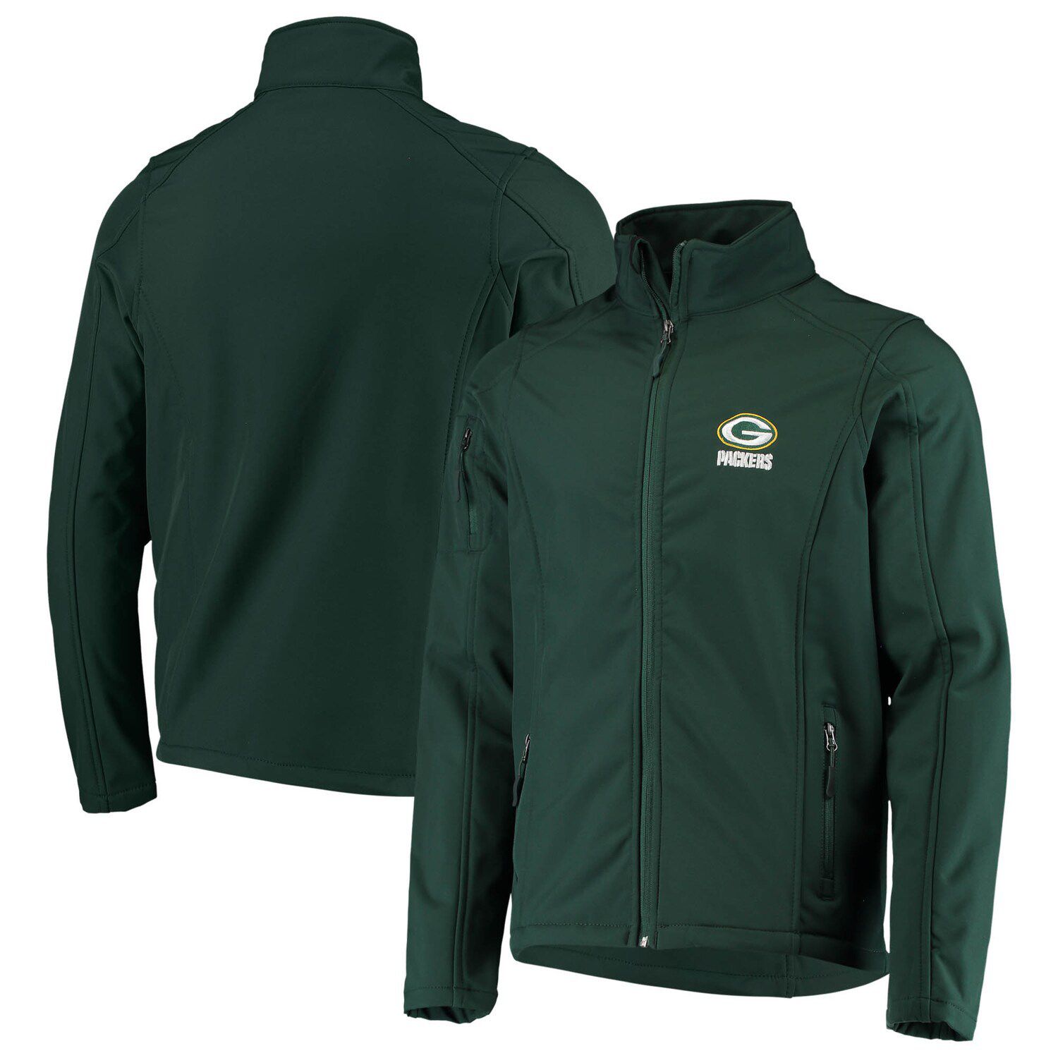 

Мужская куртка Dunbrooke Green Green Bay Packers Sonoma Softshell с молнией во всю длину