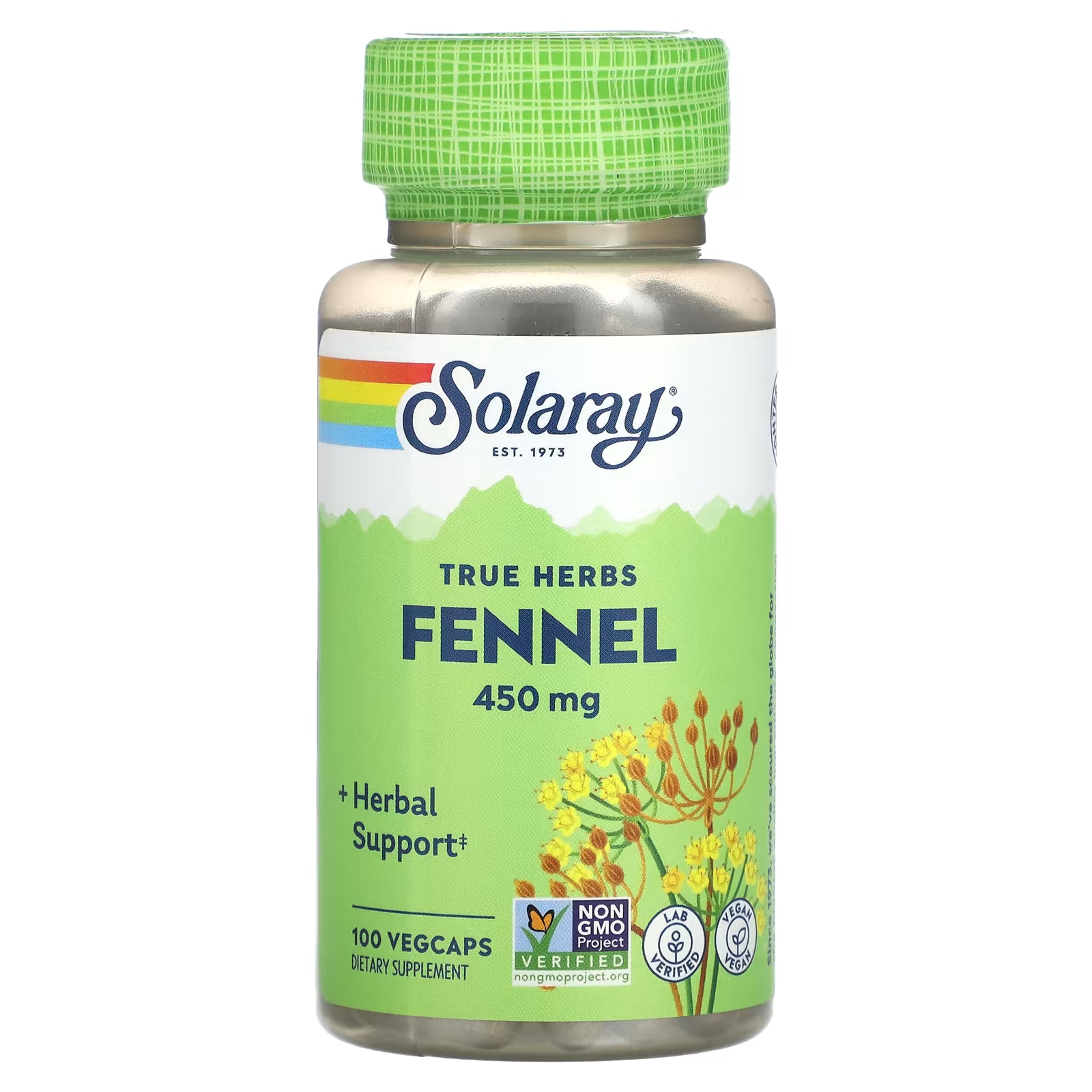 Solaray True Herbs Фенхель 450 мг 100 растительных капсул