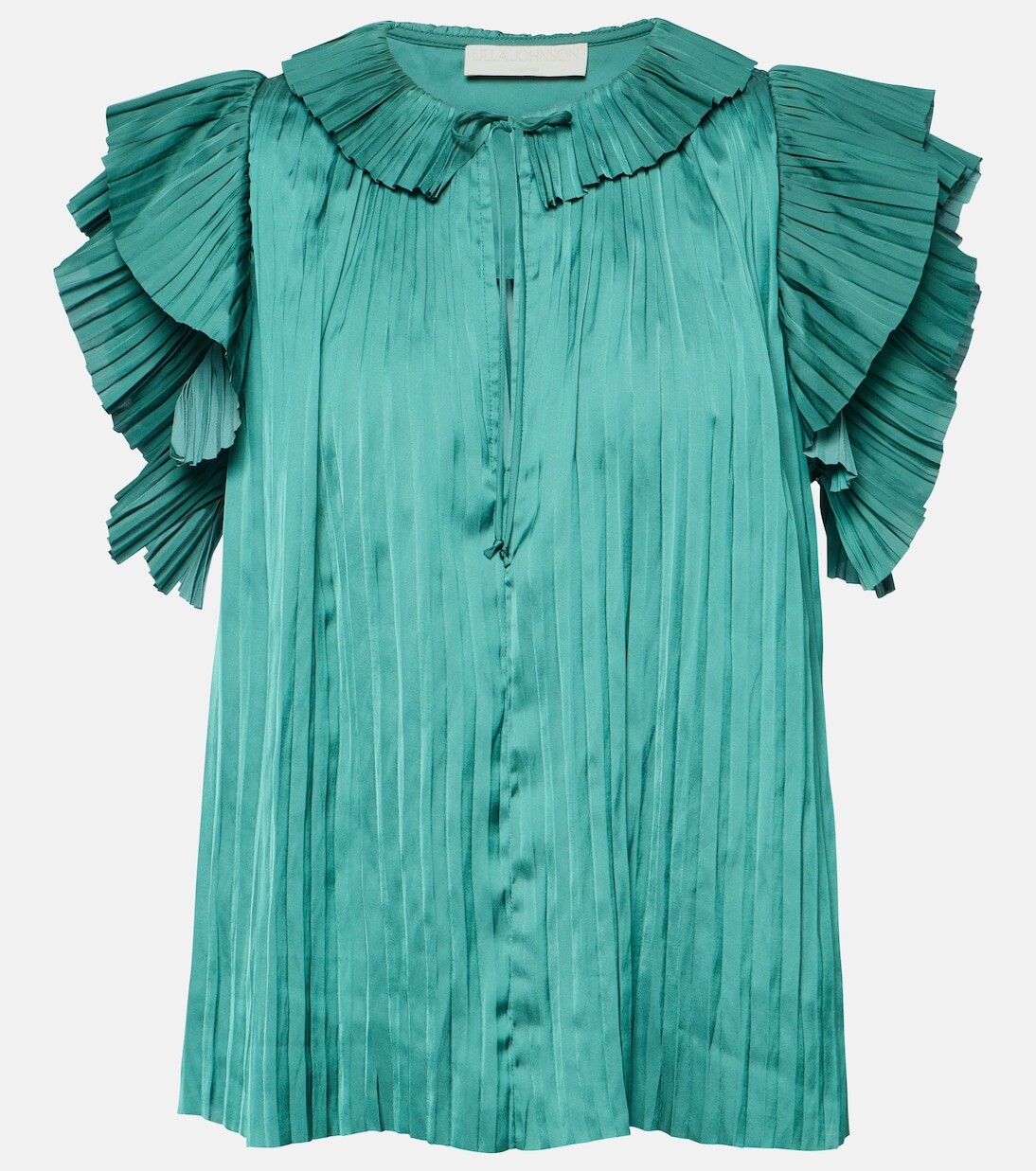 

Атласная блузка elli со складками и оборками Ulla Johnson, зеленый