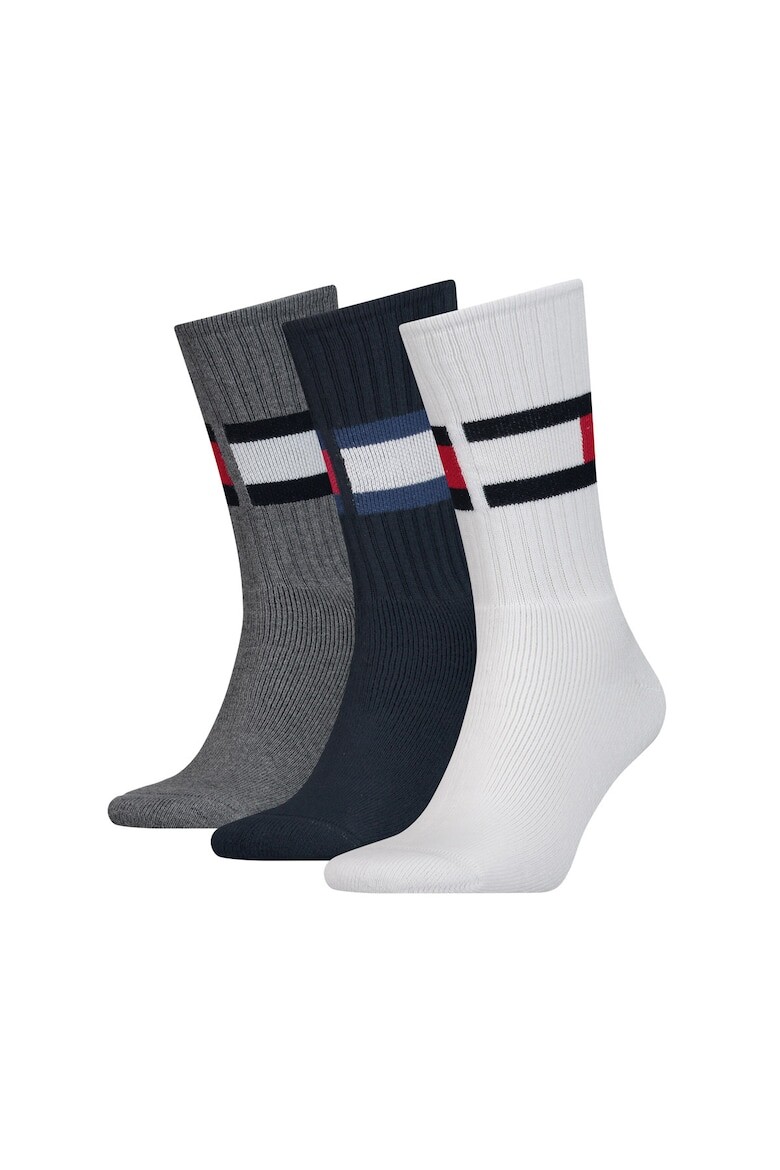 

Носки длинные с монограммой - 3 пары Tommy Hilfiger, серый