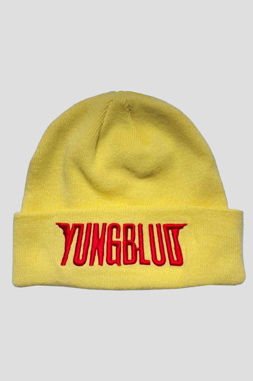 Красная шапка-бини с логотипом Yungblud, желтый винтажная купольная шапка мужская шапка бини в стиле дыни однотонная шапка docker унисекс регулируемая мужская шапочка облегающие шапки
