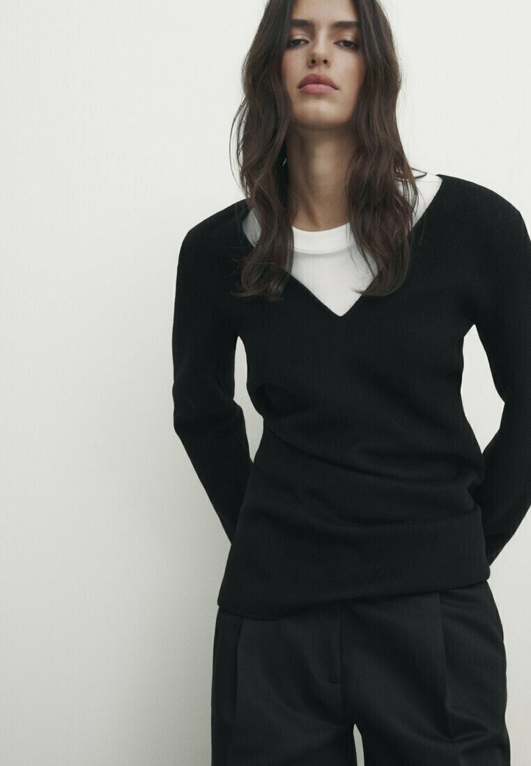 

Брюки Full Length Darted Massimo Dutti, черный