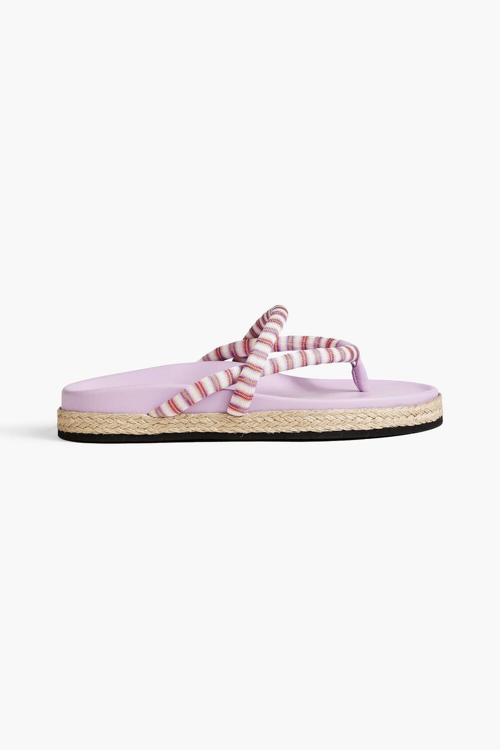 

Полосатые босоножки из кожи и вязки крючком MISSONI, сиреневый