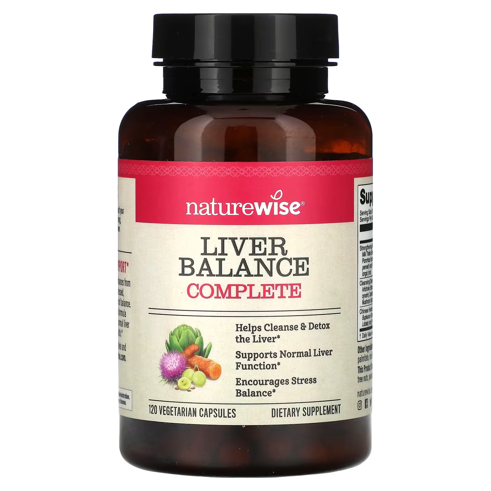 Пищевая добавка NatureWise Liver Balance Complete, 120 вегетарианских капсул пищевая добавка natrol complete balance menopause am