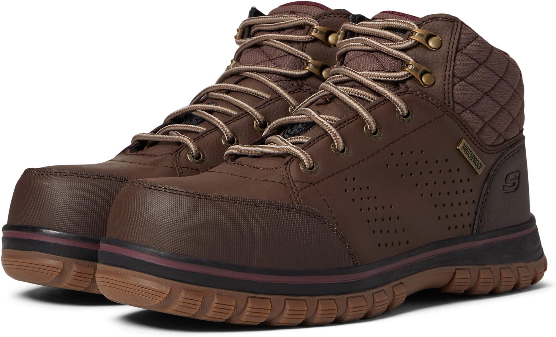 кроссовки skechers lattimore carlow light brown Рабочая обувь с композитным носком Mccoll Comp Toe SKECHERS Work, коричневый