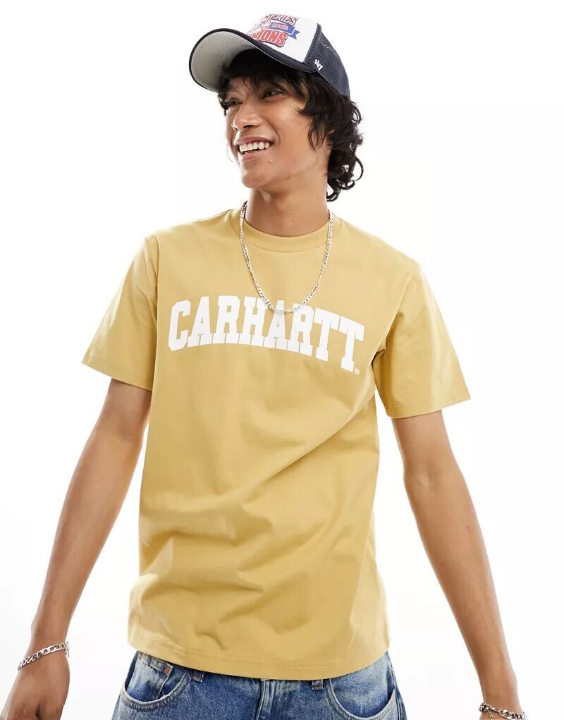 

Carhartt WIP – бежевая футболка с простым дизайном