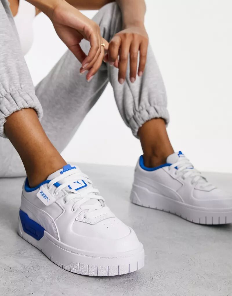 Белые и кислотно-синие кроссовки PUMA Cali Dream эксклюзивно для ASOS