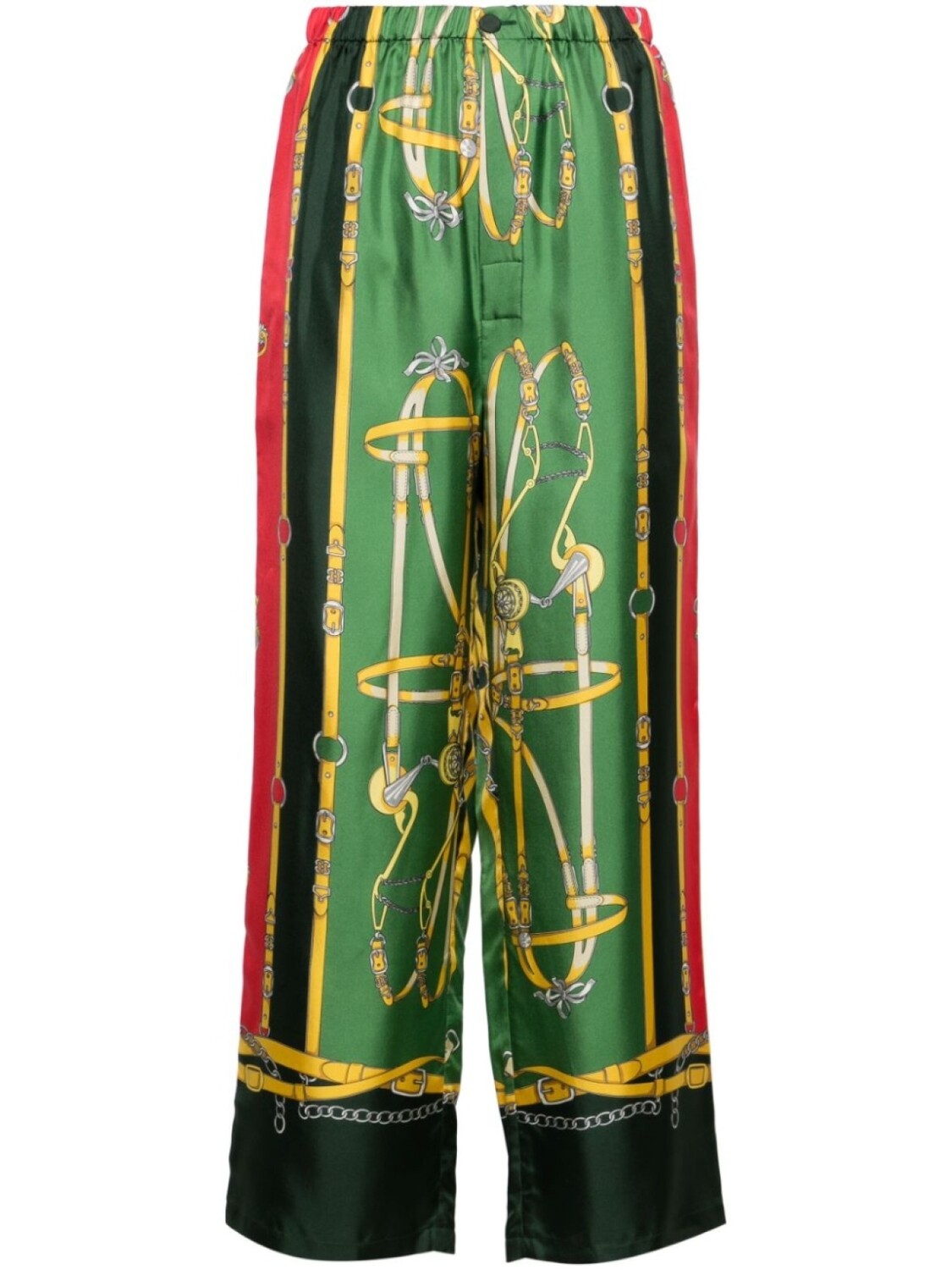 

Gucci Harness and Double G silk trousers, зеленый