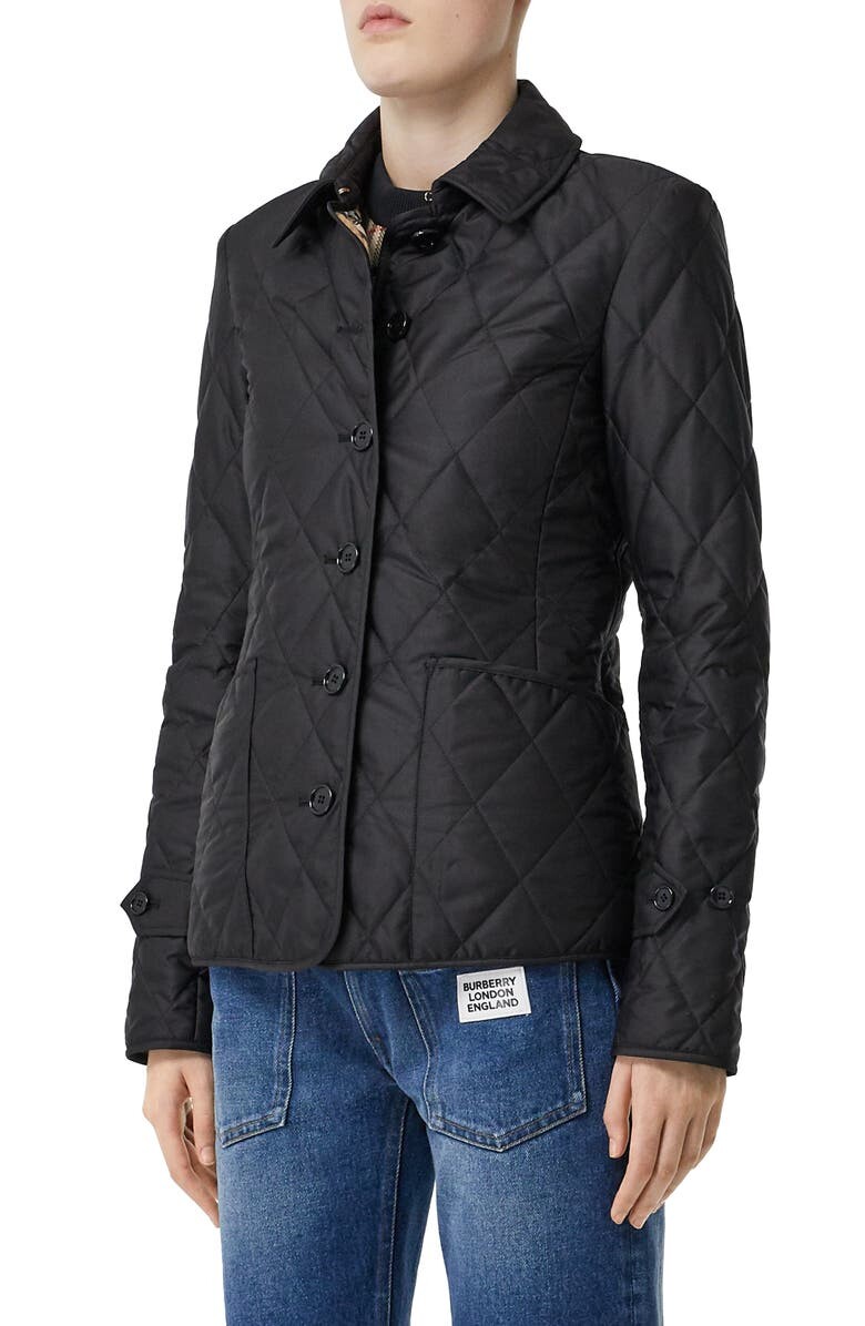 

Терморегулируемая стеганая куртка Fernleigh Diamond BURBERRY, черный