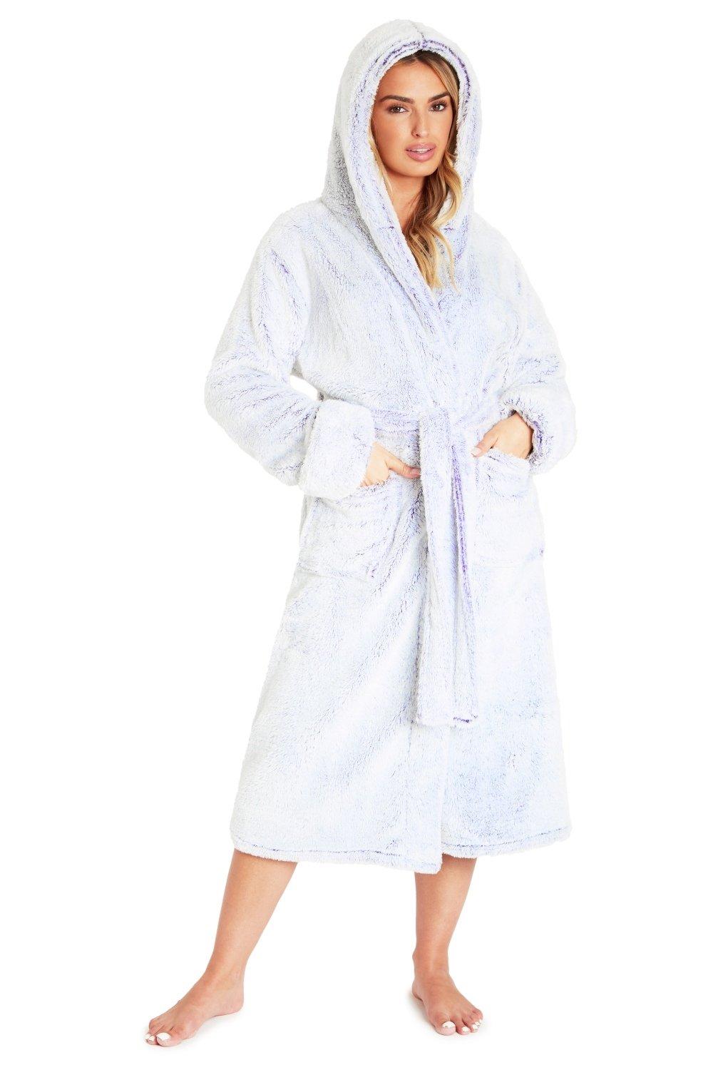 Пышный халат с капюшоном CityComfort, фиолетовый цена и фото