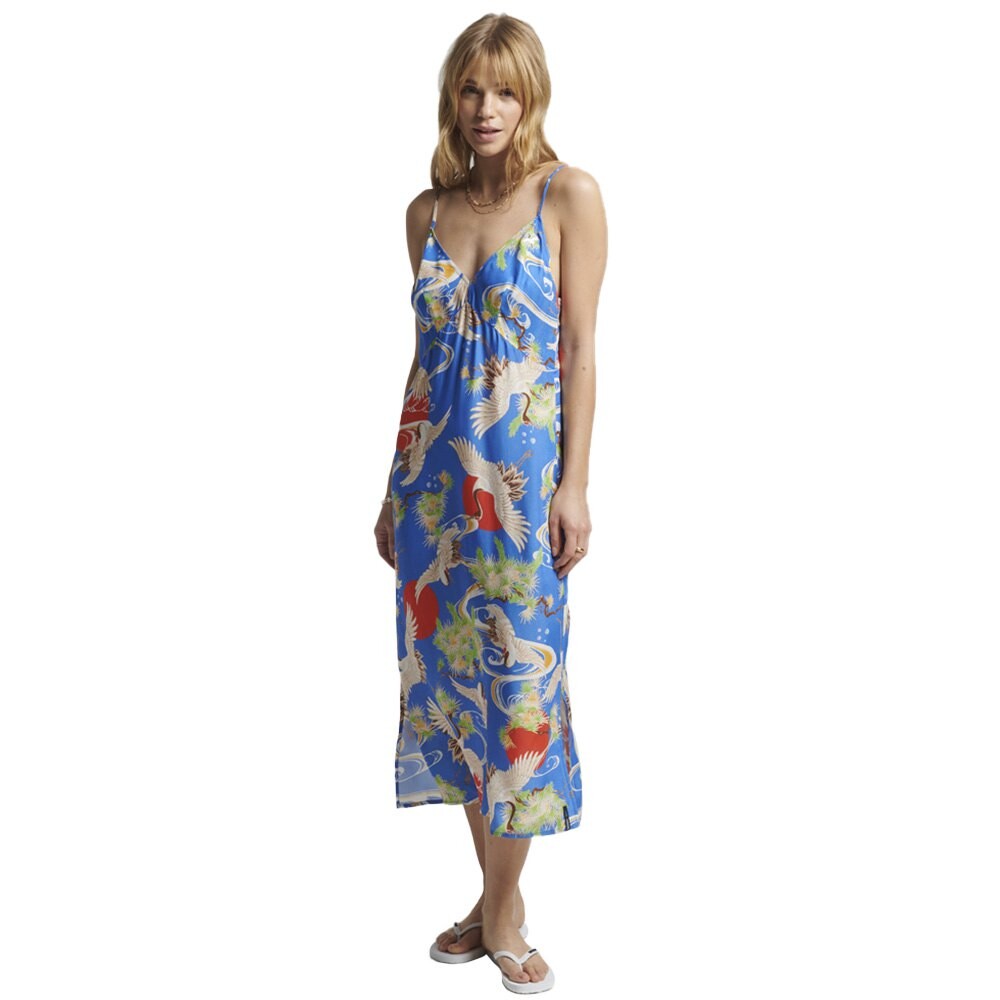 

Платье Superdry Vintage Midi Slip, синий