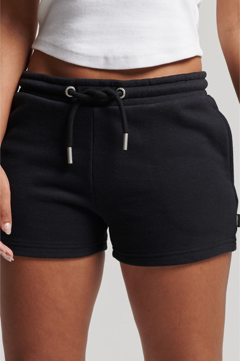 

Шорты из джерси с вышивкой винтажного логотипа Superdry, черный