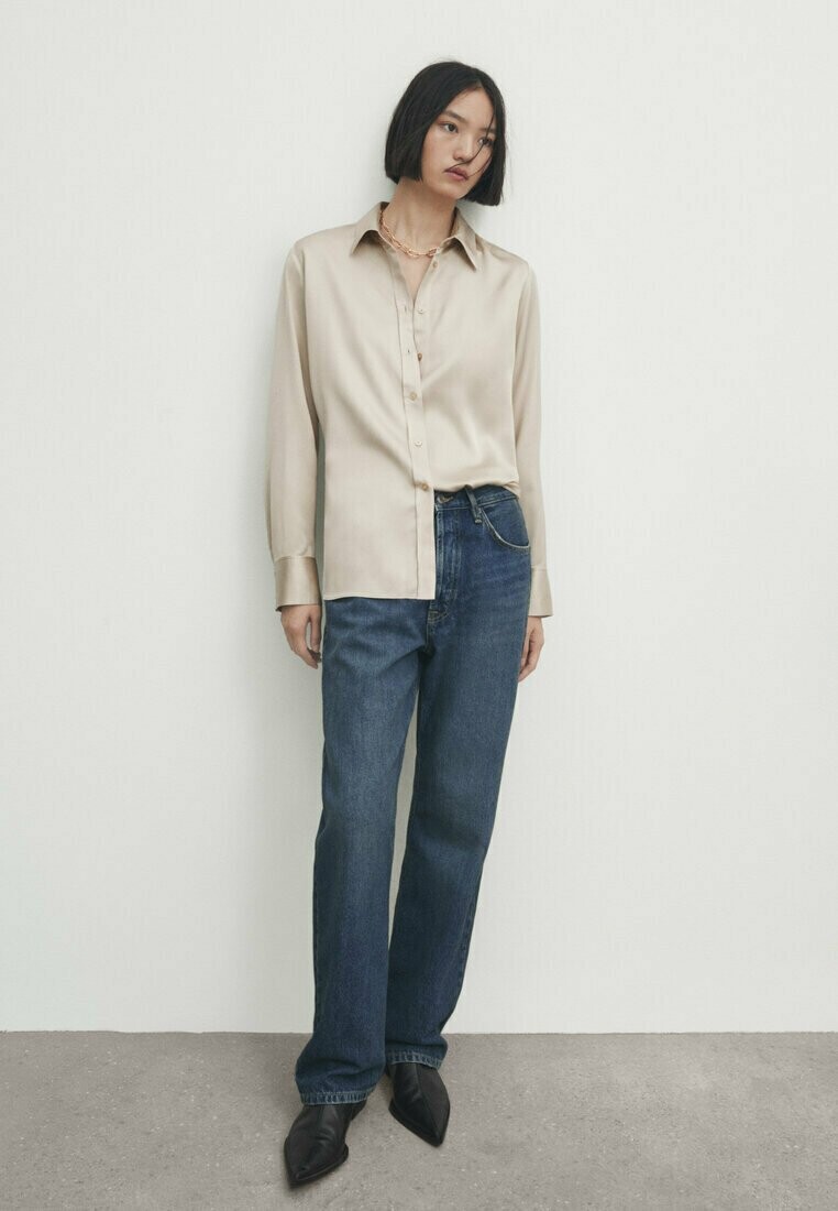 

Рубашка With Cut Out Details Massimo Dutti, цвет sand
