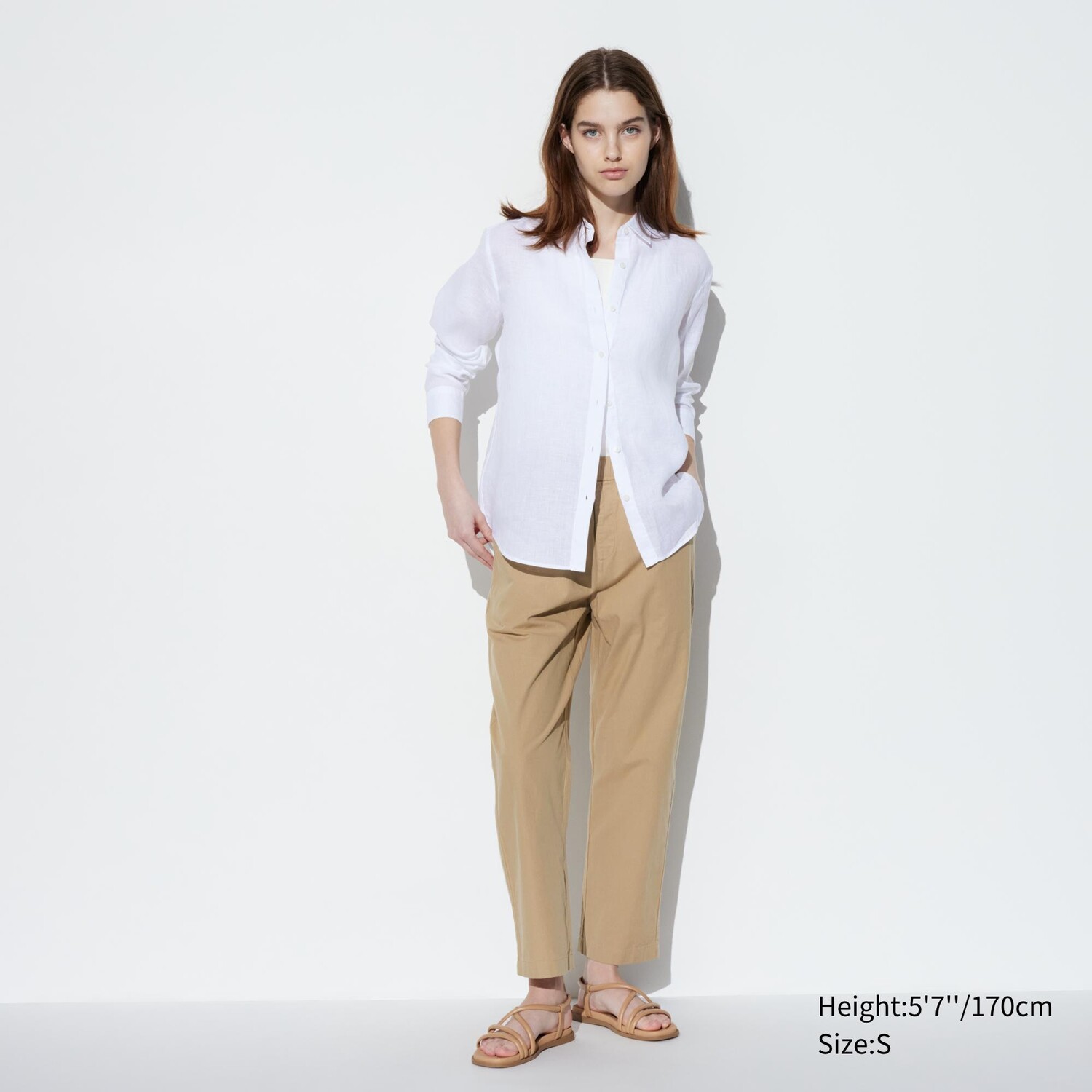 

Хлопковые брюки relax UNIQLO, хаки