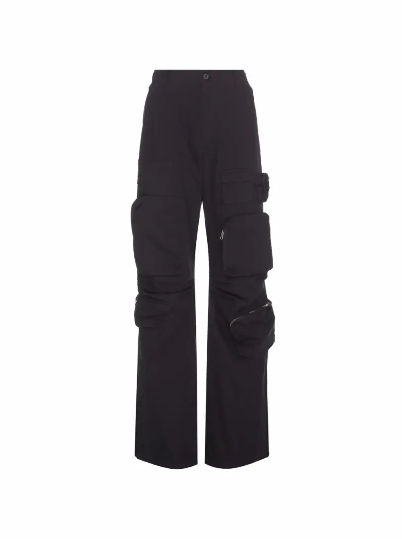 

Хлопковые брюки карго MM6 MAISON MARGIELA, черный