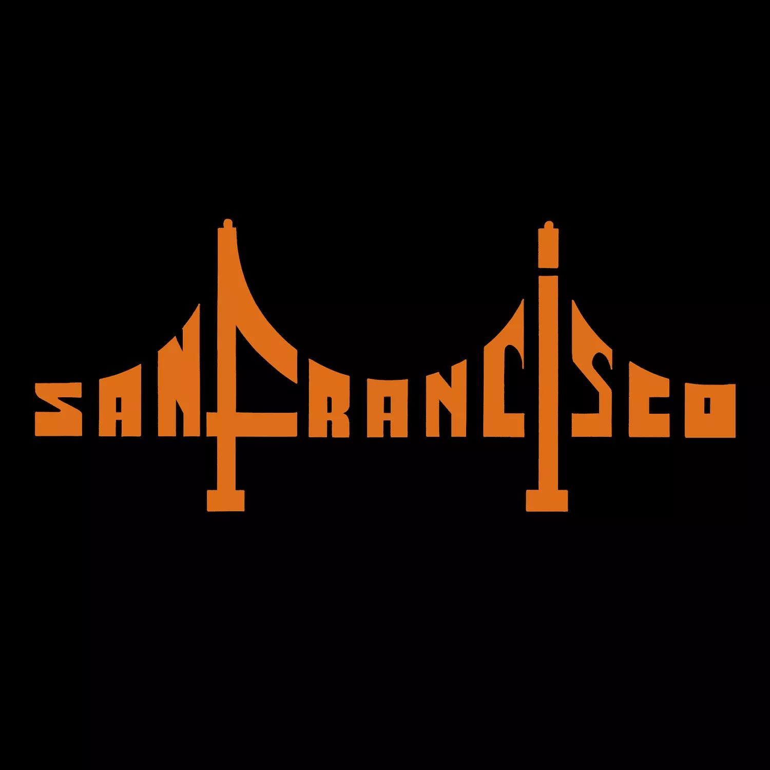 San Francisco Bridge — мужская толстовка с круглым вырезом Word Art LA Pop Art