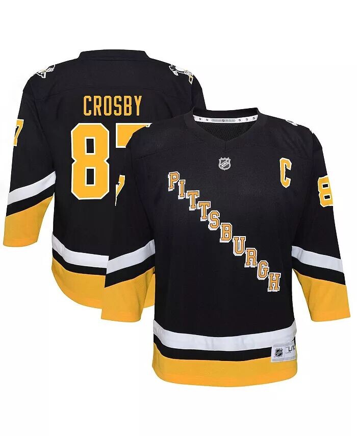 

Джерси Big Boys Sidney Crosby Black Pittsburgh Penguins 2021/22 Альтернативная реплика игрока Outerstuff, черный