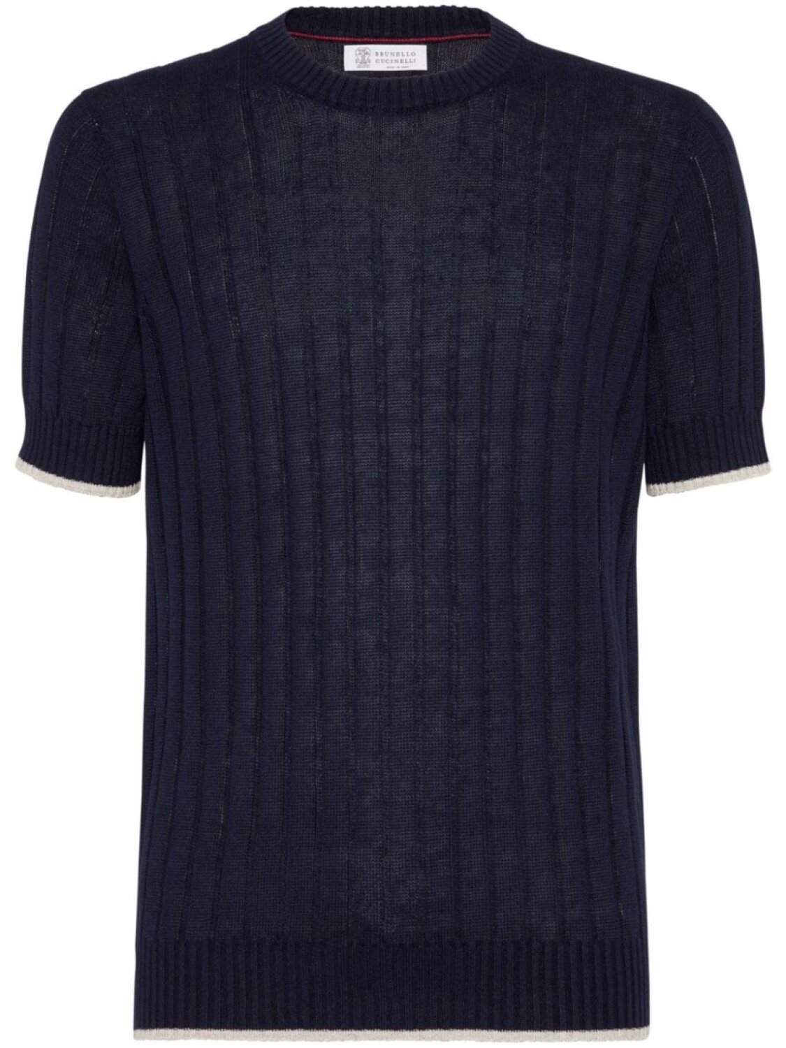 

Brunello Cucinelli джемпер в рубчик с короткими рукавами, синий