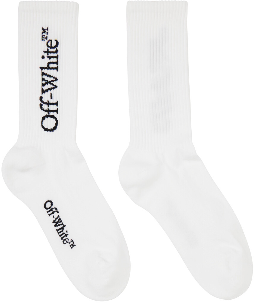 

Белые носки до середины икры с большим логотипом Off-White