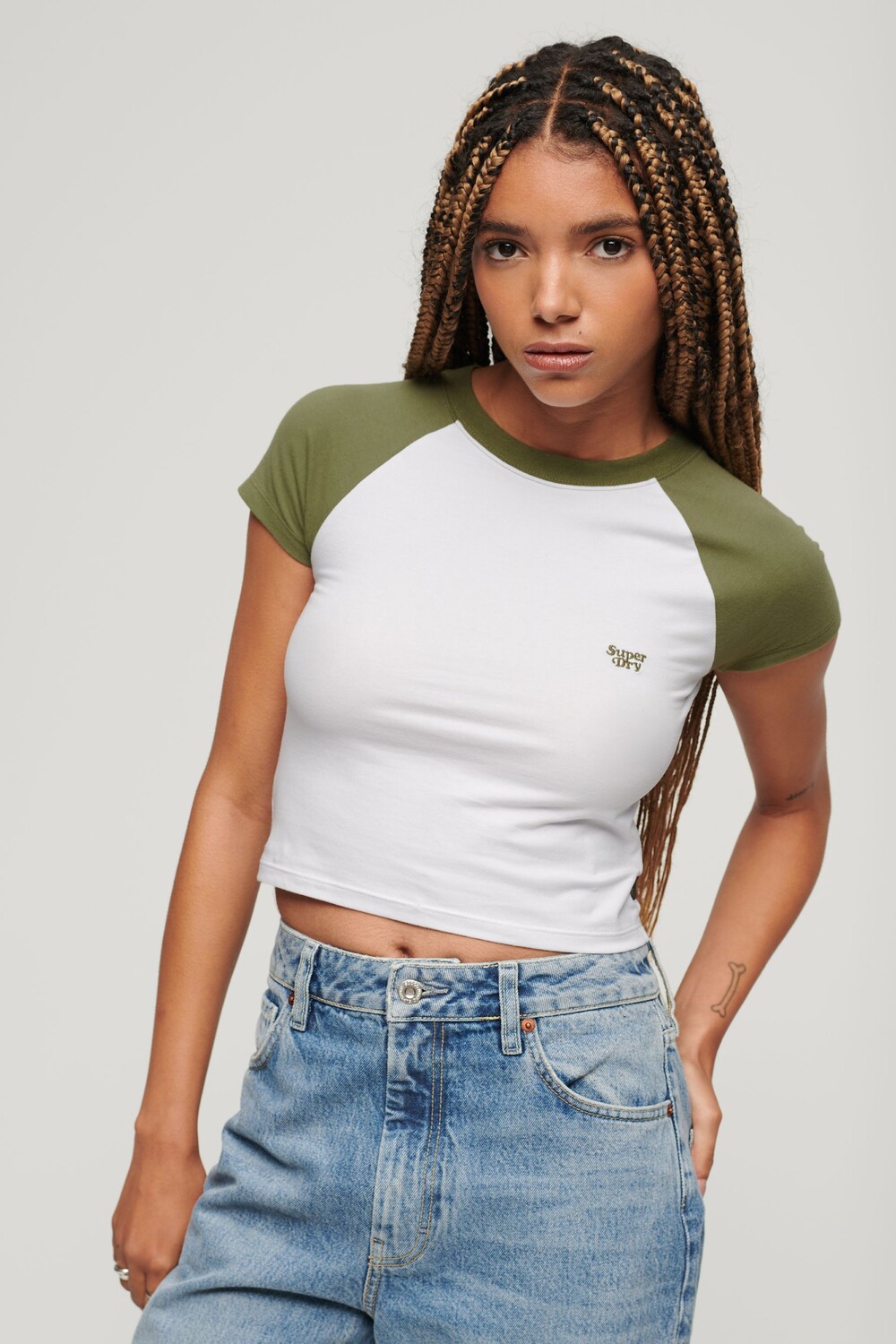 

Укороченная бейсбольная рубашка Superdry, зеленый