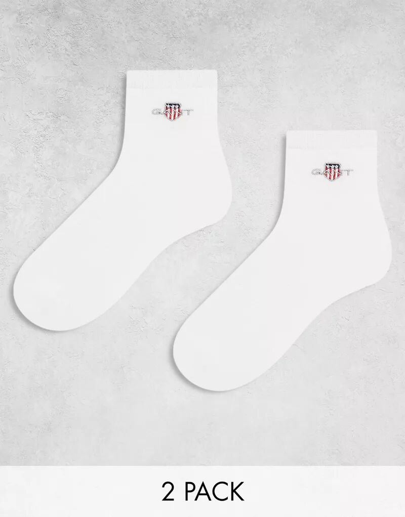 цена Комплект из 2 белых носков с логотипом GANT