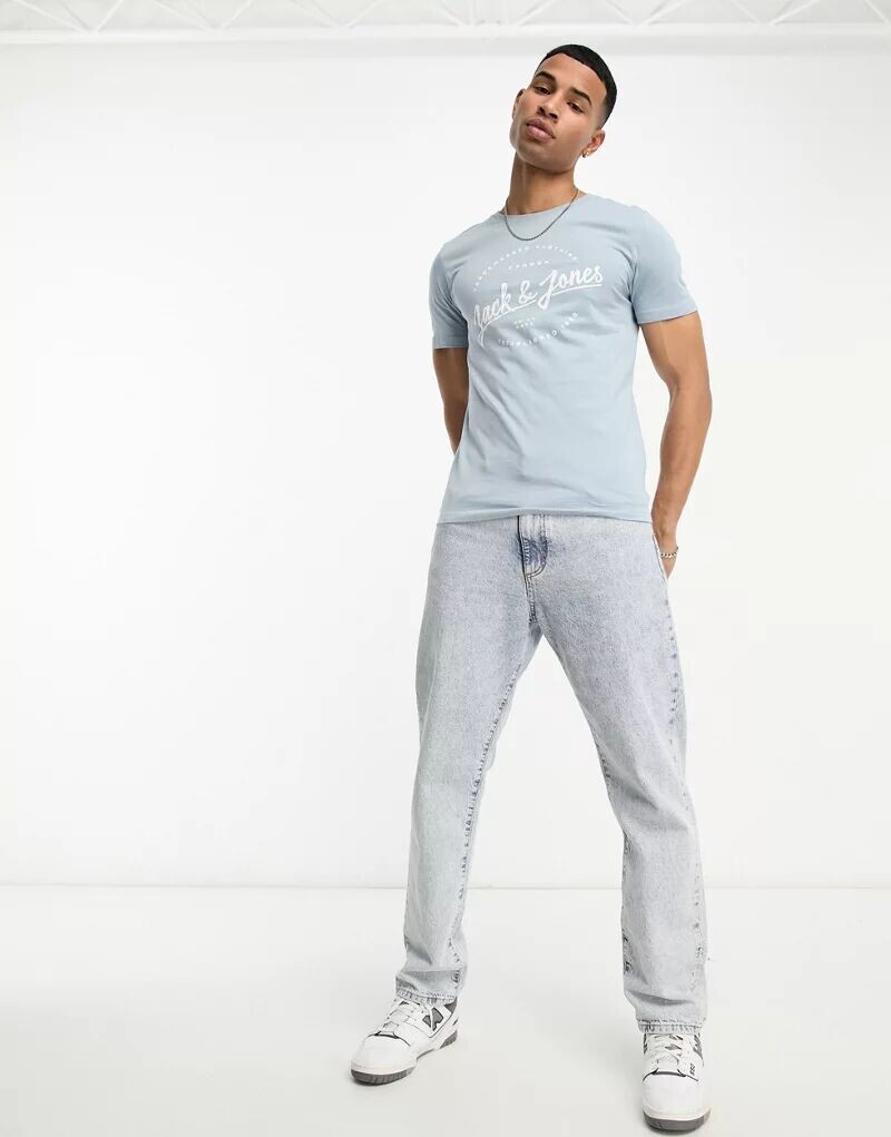 

Голубая футболка с логотипом Jack & Jones