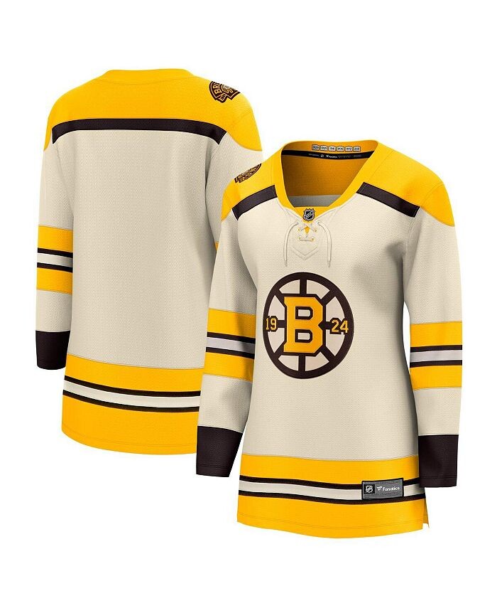 

Женская фирменная кремовая майка Boston Bruins в честь 100-летия премьер-министра Fanatics, тан/бежевый