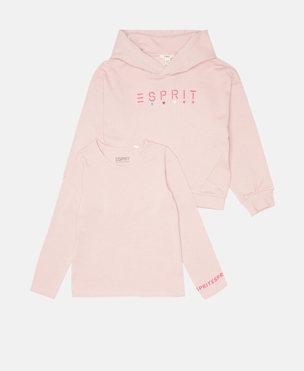 

Худи и топ с длинными рукавами Esprit, роза